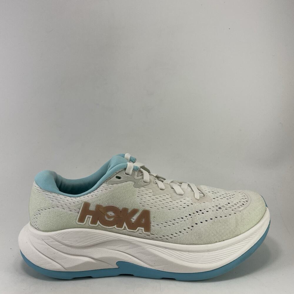 Hoka One One Rincon 4 Womens Size 6 White Frost/Blue Spark Running Shoes